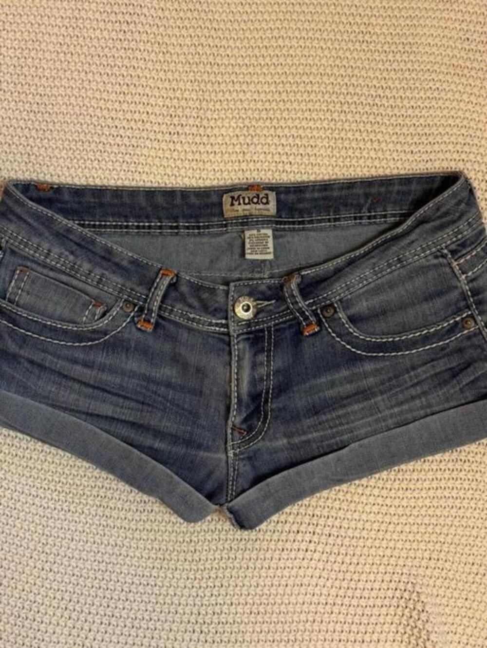mudd 2000s low rise mini shorts  sz 9 denim